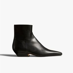 Khaite Marfa Black Leather Ankle Boots size 38